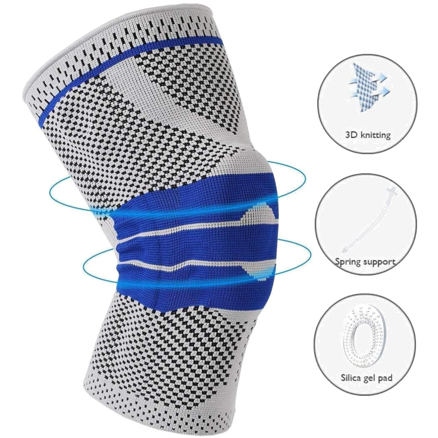 Compression Knee Sleeve – Stabilizer Brace with Silicone Gel
