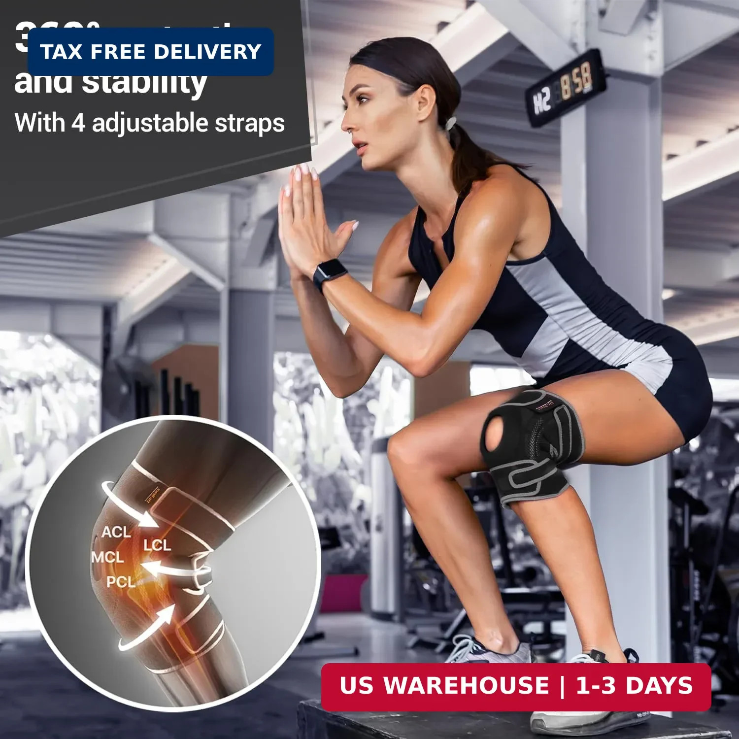 ELITE Knee Brace with Side Stabilizers & Patella Gel Pads for Maximum Knee Pain