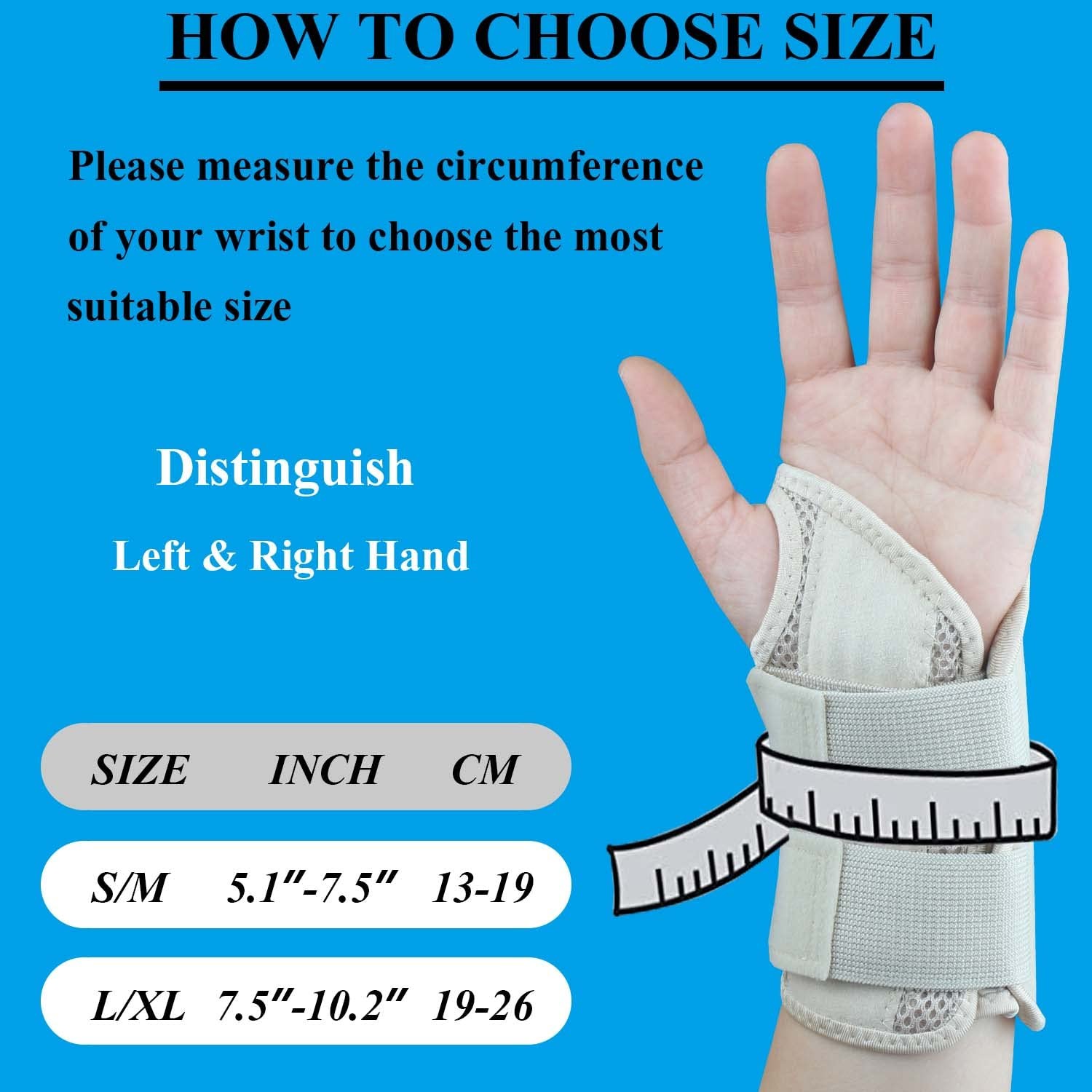Tianhengyi Khaki Wrist Brace Right L/XL