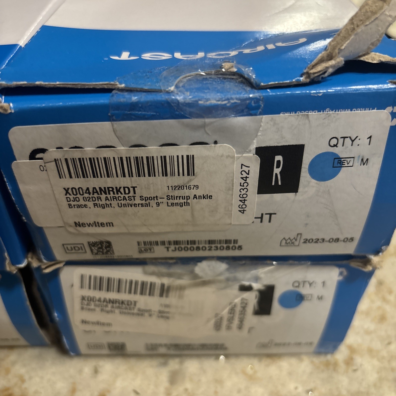 Lot of 4 9 inch-Medium Aircast Air-Stirrup Ankle Support Brace, Right Foot,
