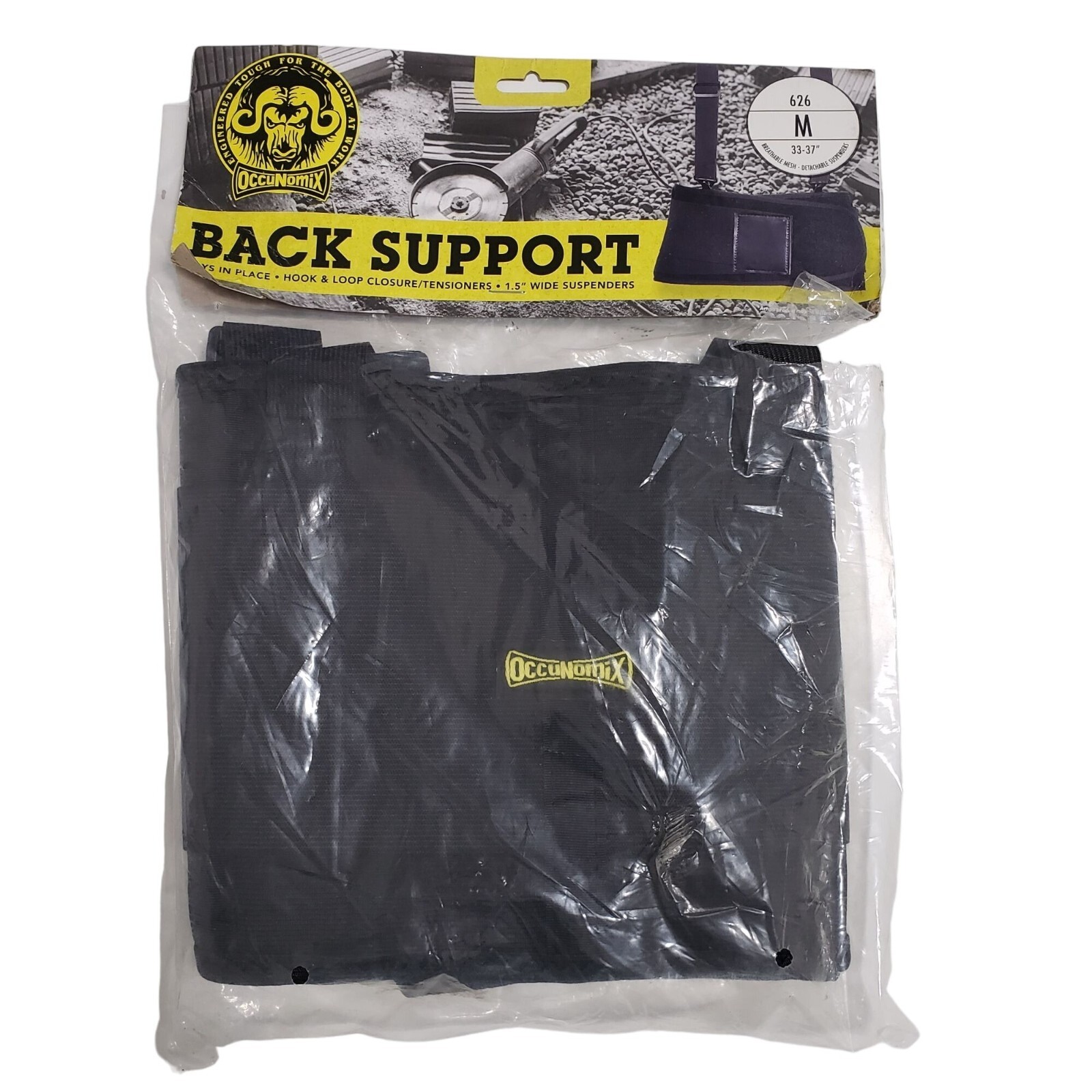 OCCUNOMIX Back Support WITH SUSPENDERS – 626 – Black – Size Medium