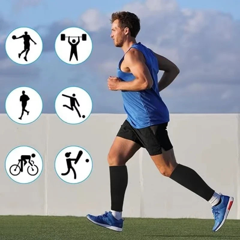 2x Calf Sleeves Leg Support Compression Socks Running Shin Splint Varicose Veins