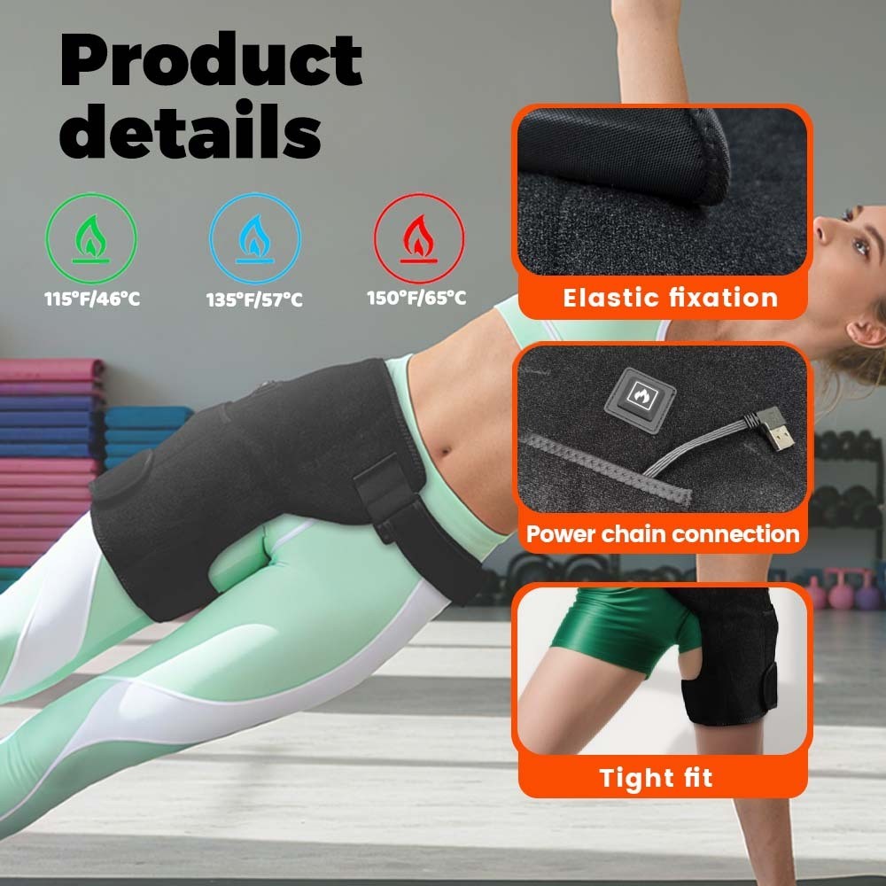 660nm Red Light Therapy Hip Wrap for Sciatica & Hip Pain Relief 3 Heating Levels