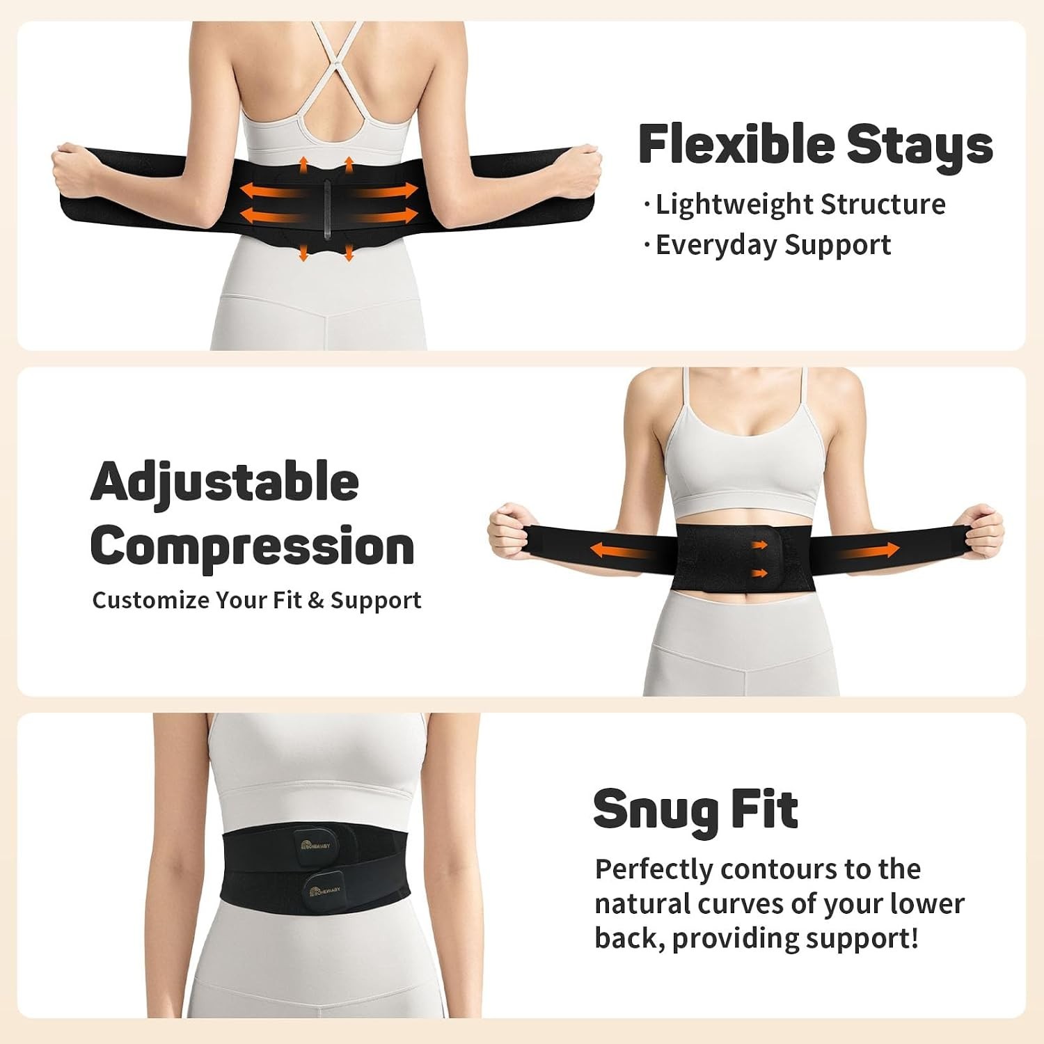 Thin & Lightweight Back Brace for Lower Back Pain, Sciatica,Herniated Disc,Br…