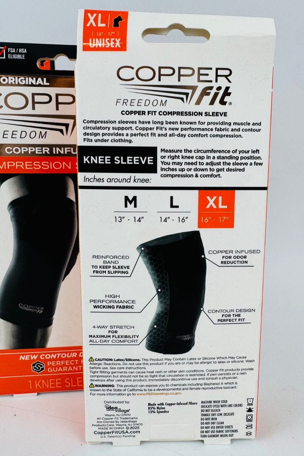Copper Fit Freedom Knee Compression Sleeve XL 3 Pack