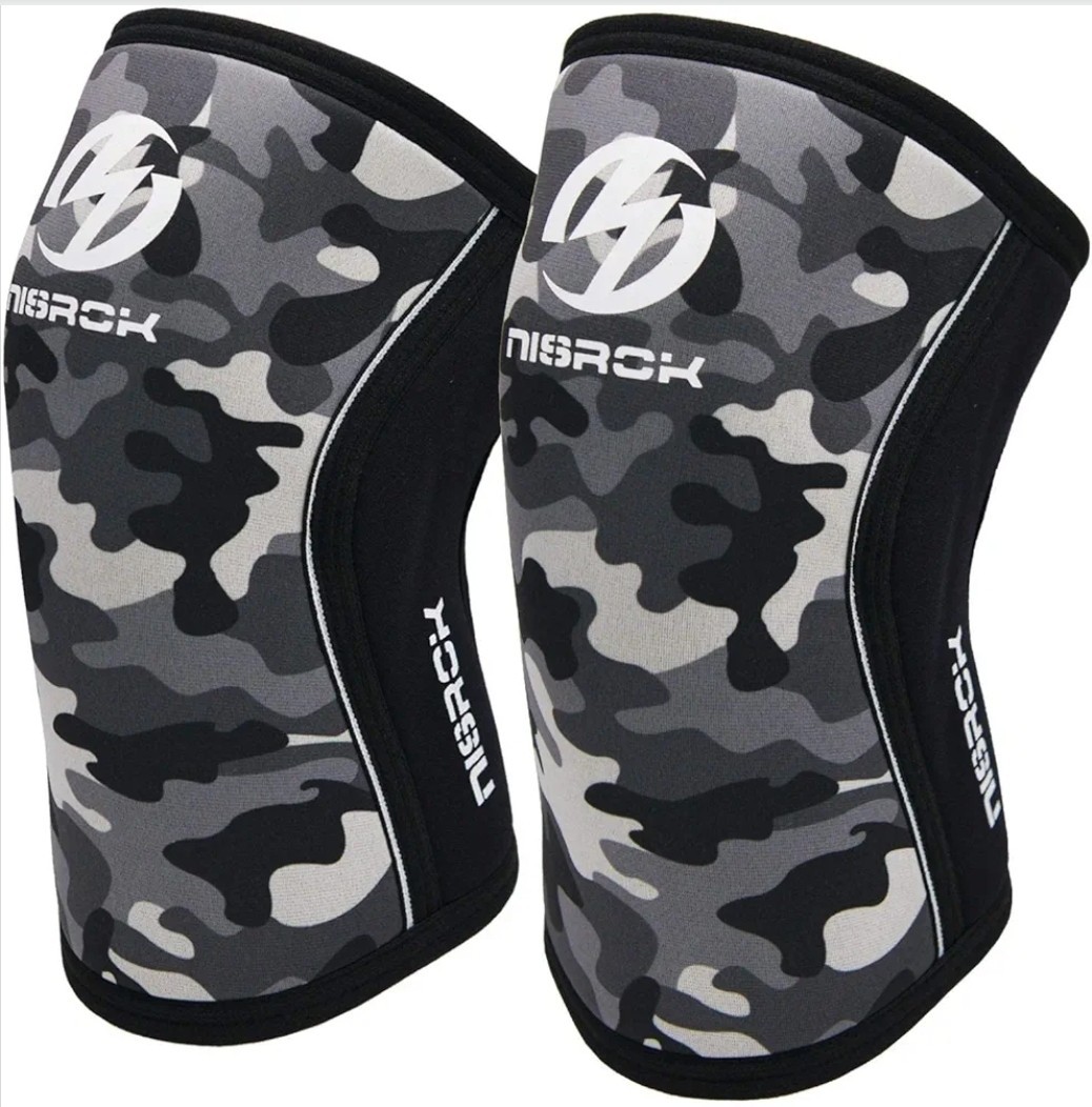 Nisrok Knee Sleeves (1 Pair), 7mm Neoprene Compression Knee Braces Size: Large