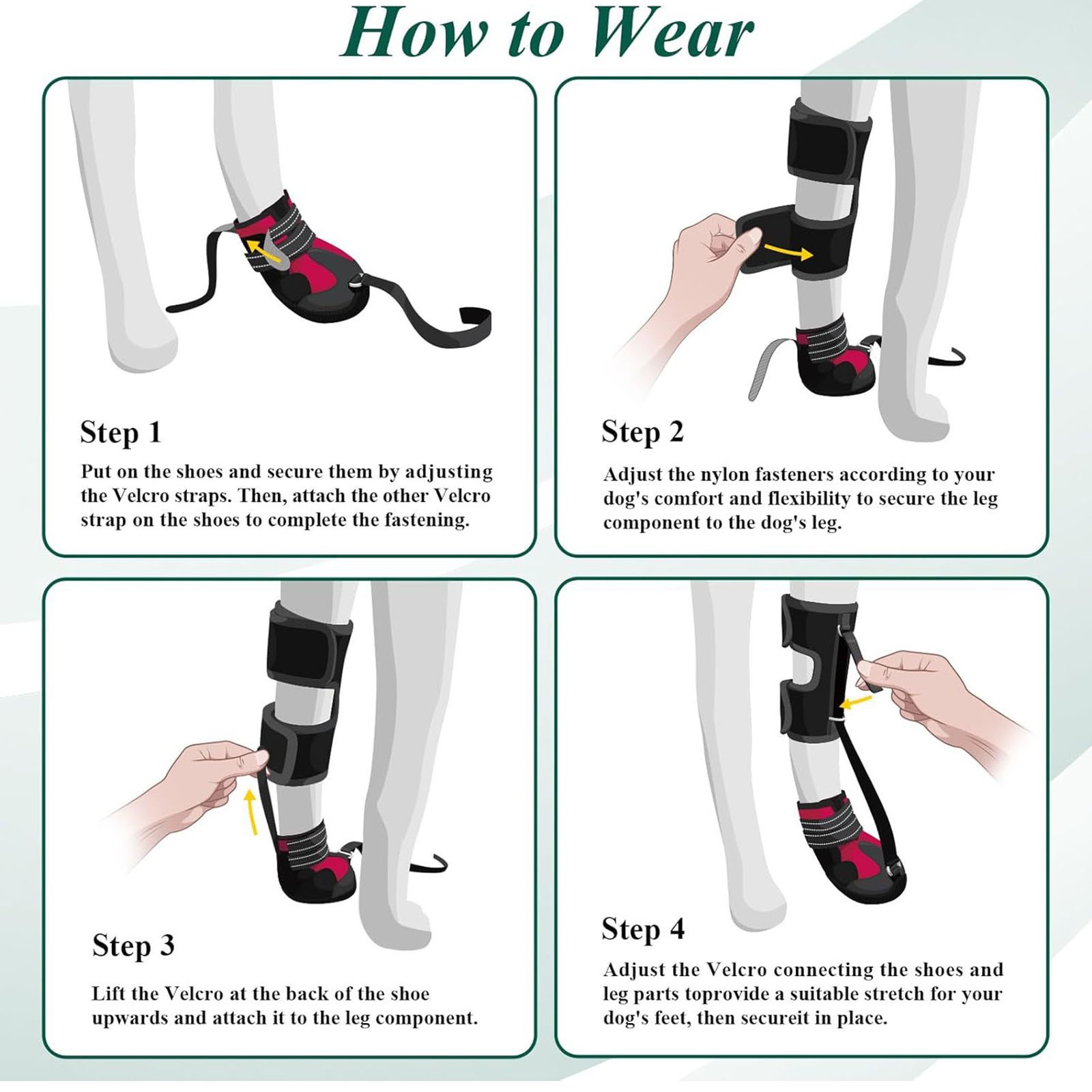 XL Dog Foot Brace Integrated Abrasion Proof Non Slip Sole Bottom Dog Boot