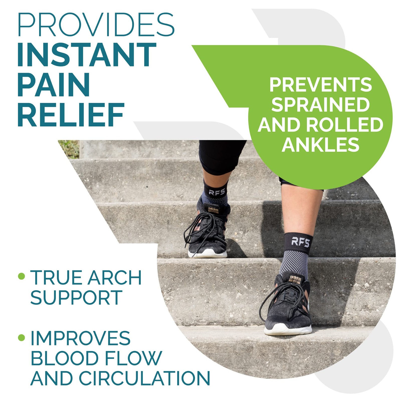 Plantar Fasciitis Compression Socks | Foot & Ankle Brace for Medium, Black