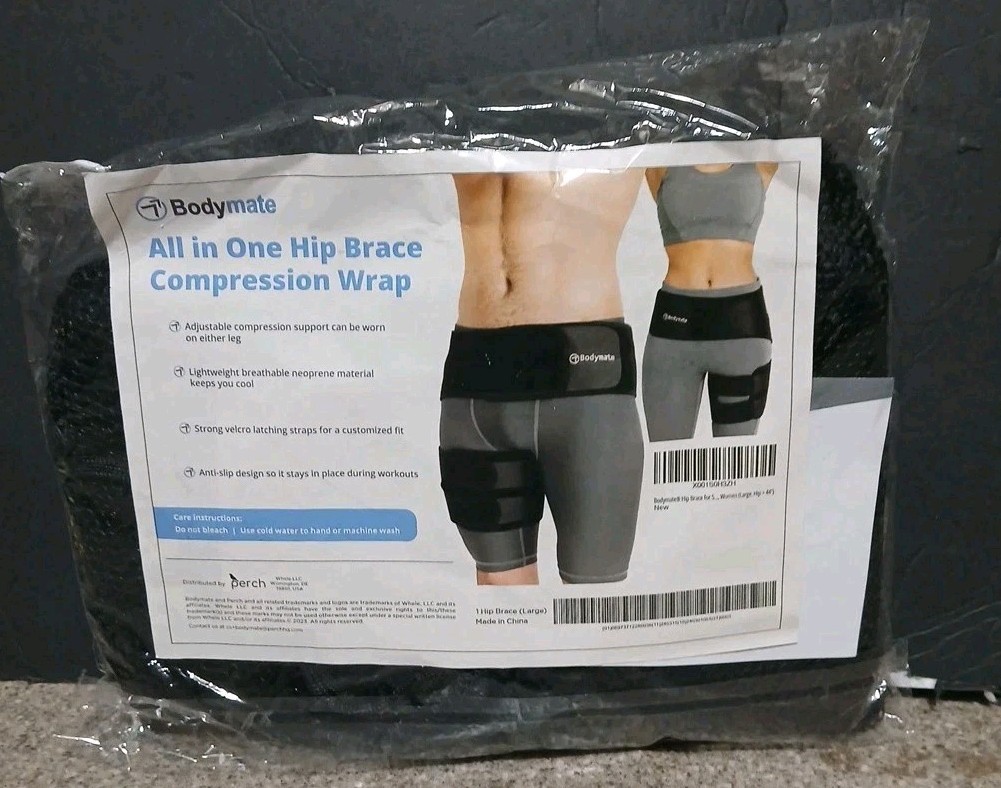 Bodymate All in One Hip Brace Compression Wrap, Women (Large, Hip 44″
