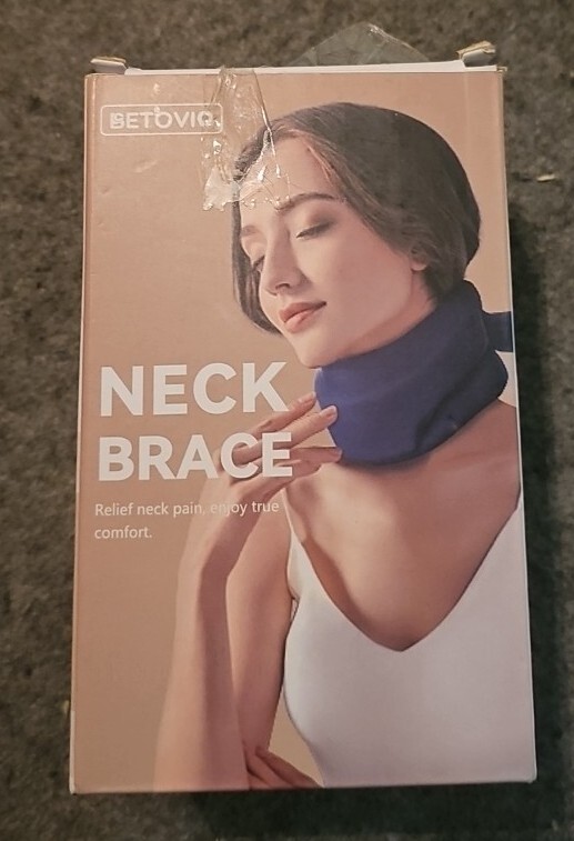Soft Neck Brace Support Relieves Pain Pressure in Spine & Neck Blue Size M NEW