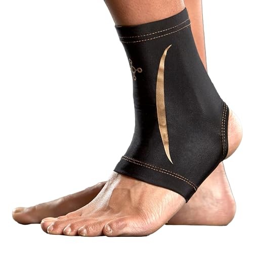 Tommie Copper Ankle Compression Sleeve L/XL, 4D Stretch & Non-Slip, Black
