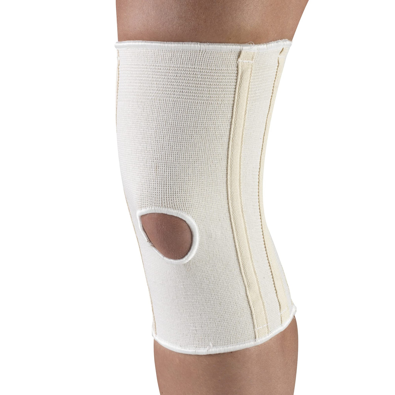 CHAMPION Knee Brace Flexible Stays Knit Elastic, Medium (Pack of 1), White