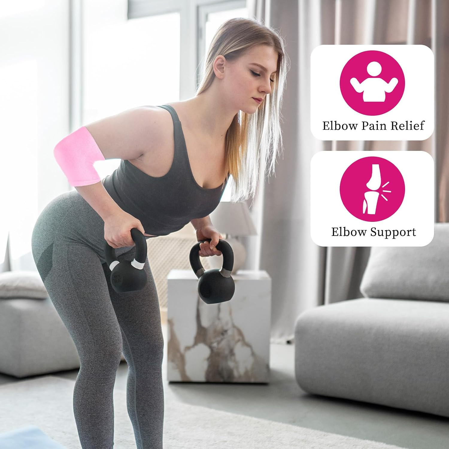 Piriuuo 2 Pairs/4 Pcs Elbow Moisturizing Sleeve, Elastic Gel Elbow Pads for Wome