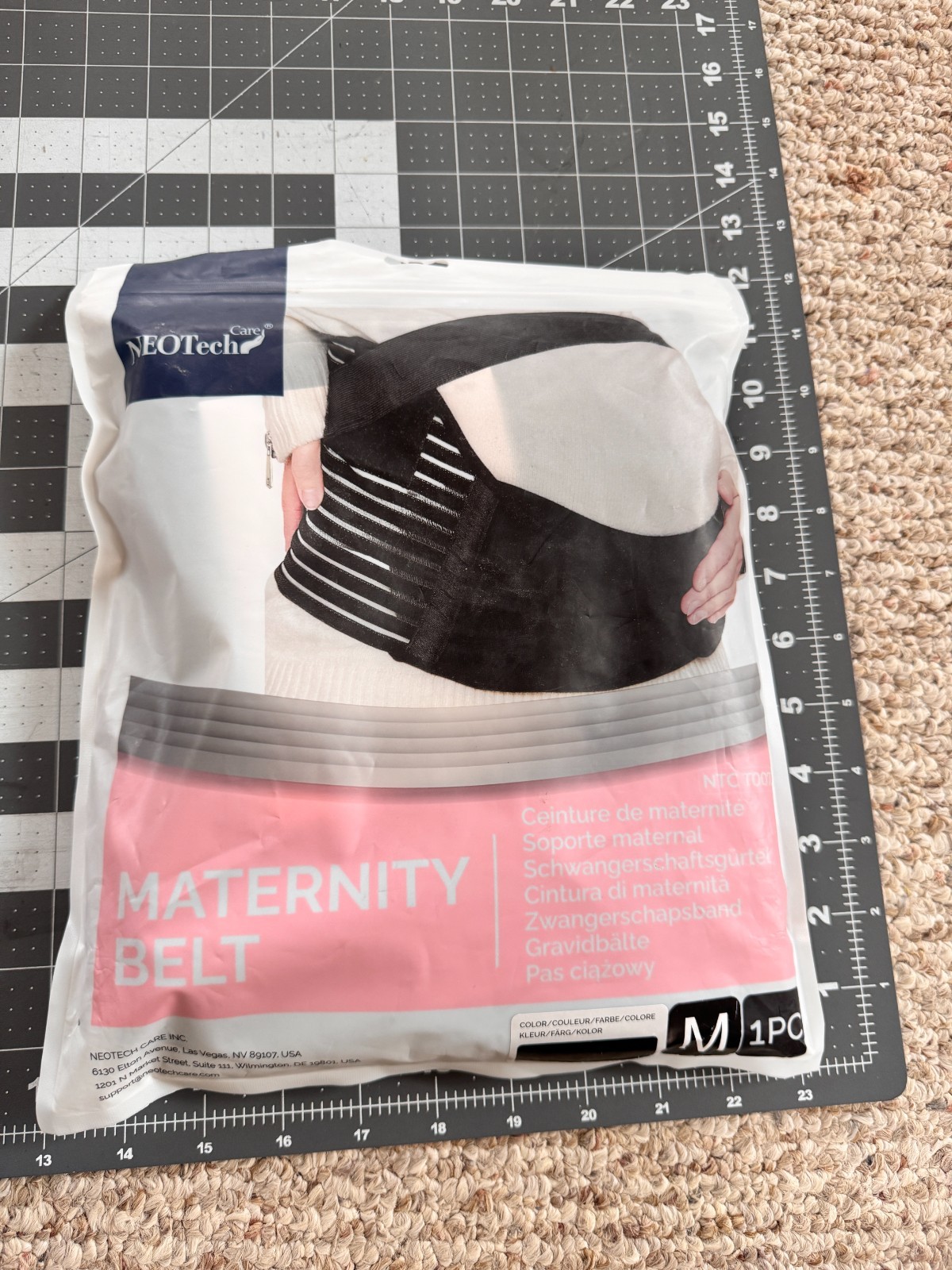 Neo Tech Care MATERNITY BELT / NTC T007 Black Adjustable Straps Open Bag