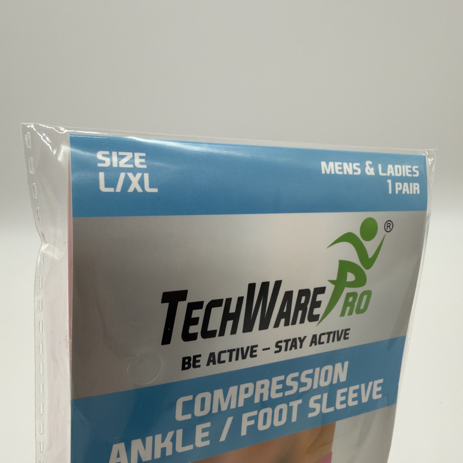 TechWare Pro Compression Ankle/Foot Sleeve – Unisex – Large/XL – PINK