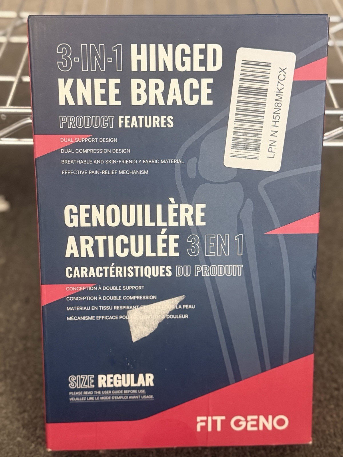 Fit Geno 3 In 1 Hinged Knee Brace Size Regular NEW/Sealed With Product Features