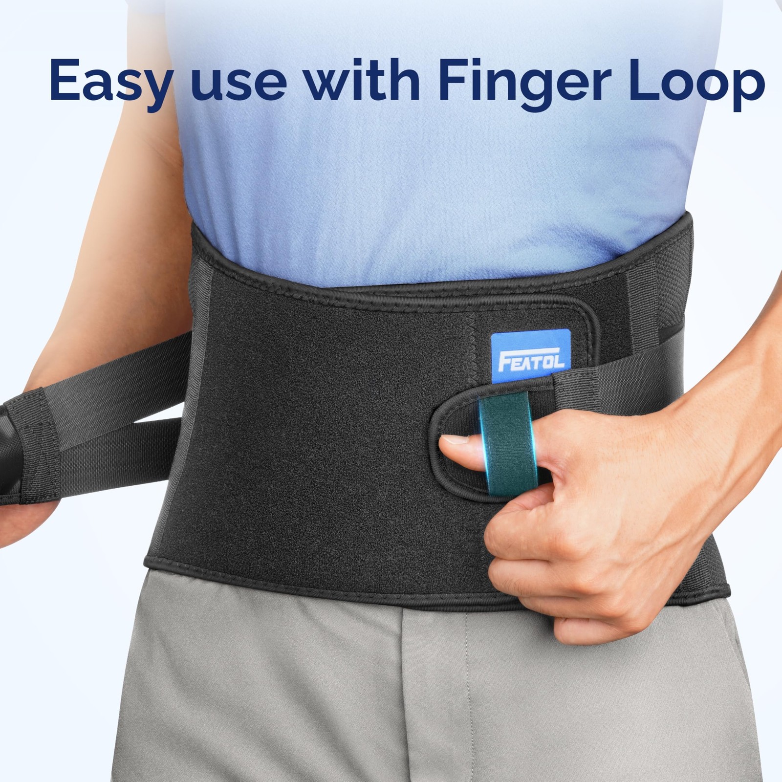 FEATOL Lower Back Brace with 5 Reinforced Stays for Women and Men, Adjustable…