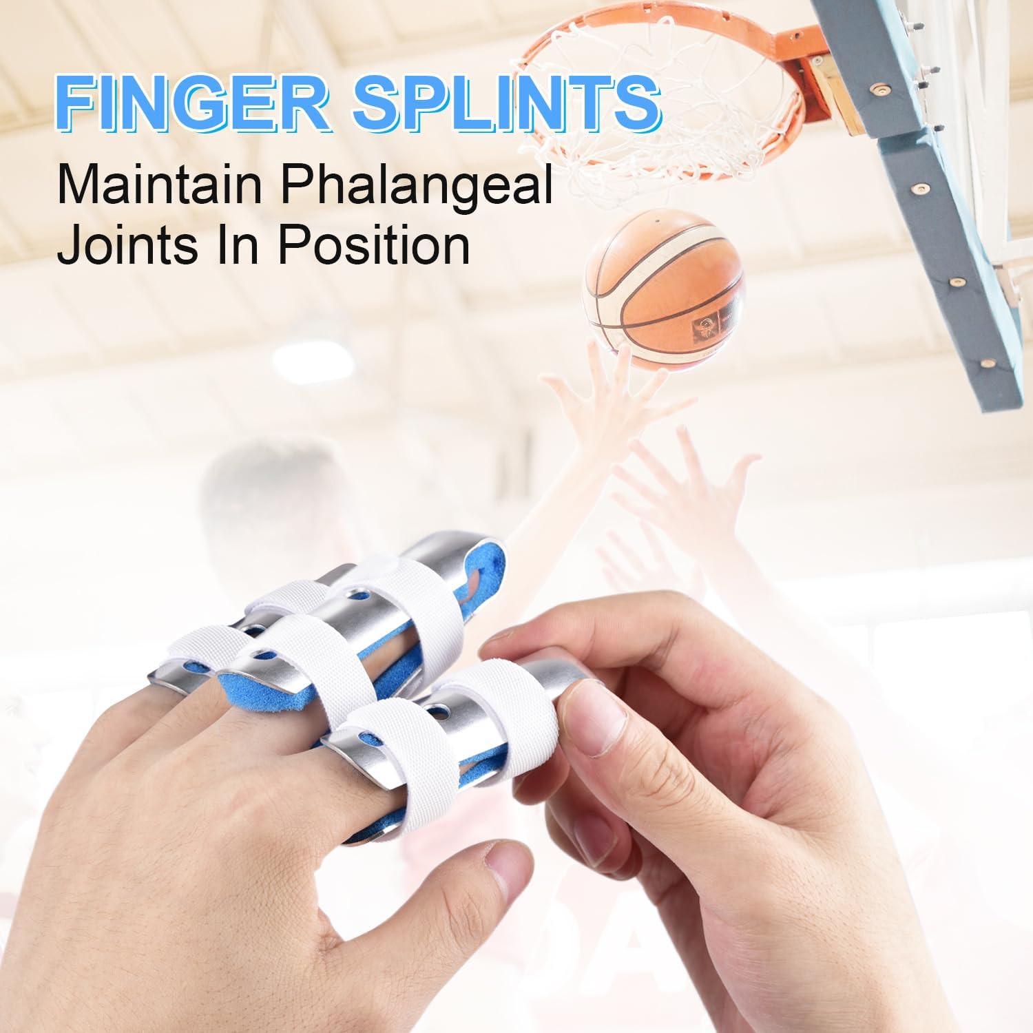 Finger Splint, 2Pcs Finger Support Brace for Arthritis Knuckle Immobilizationm,