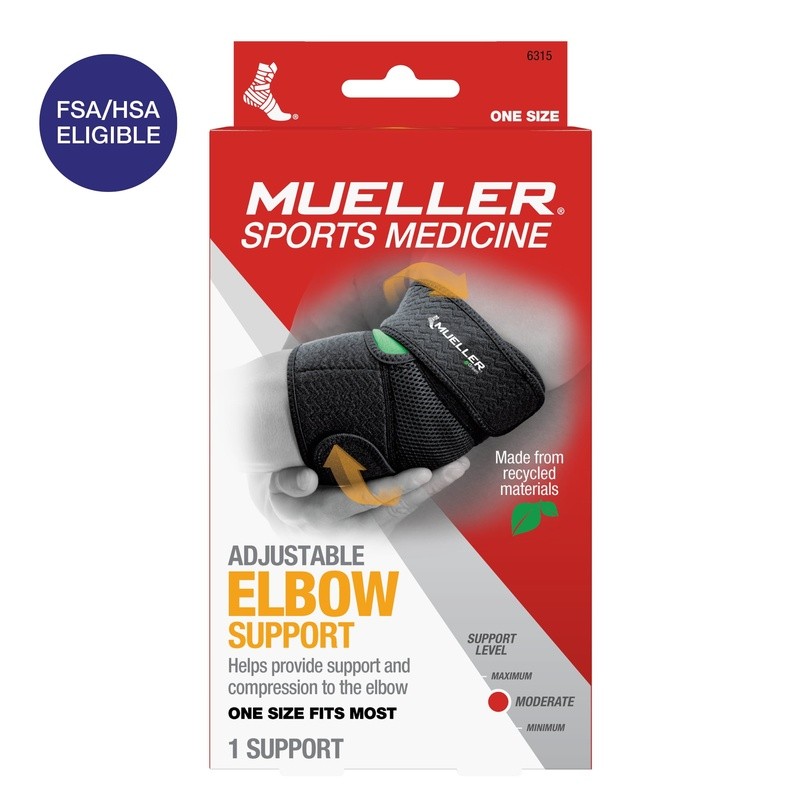 Adjustable Elbow Support Compression Sleeve Antimicrobial Pain Relief Brace New