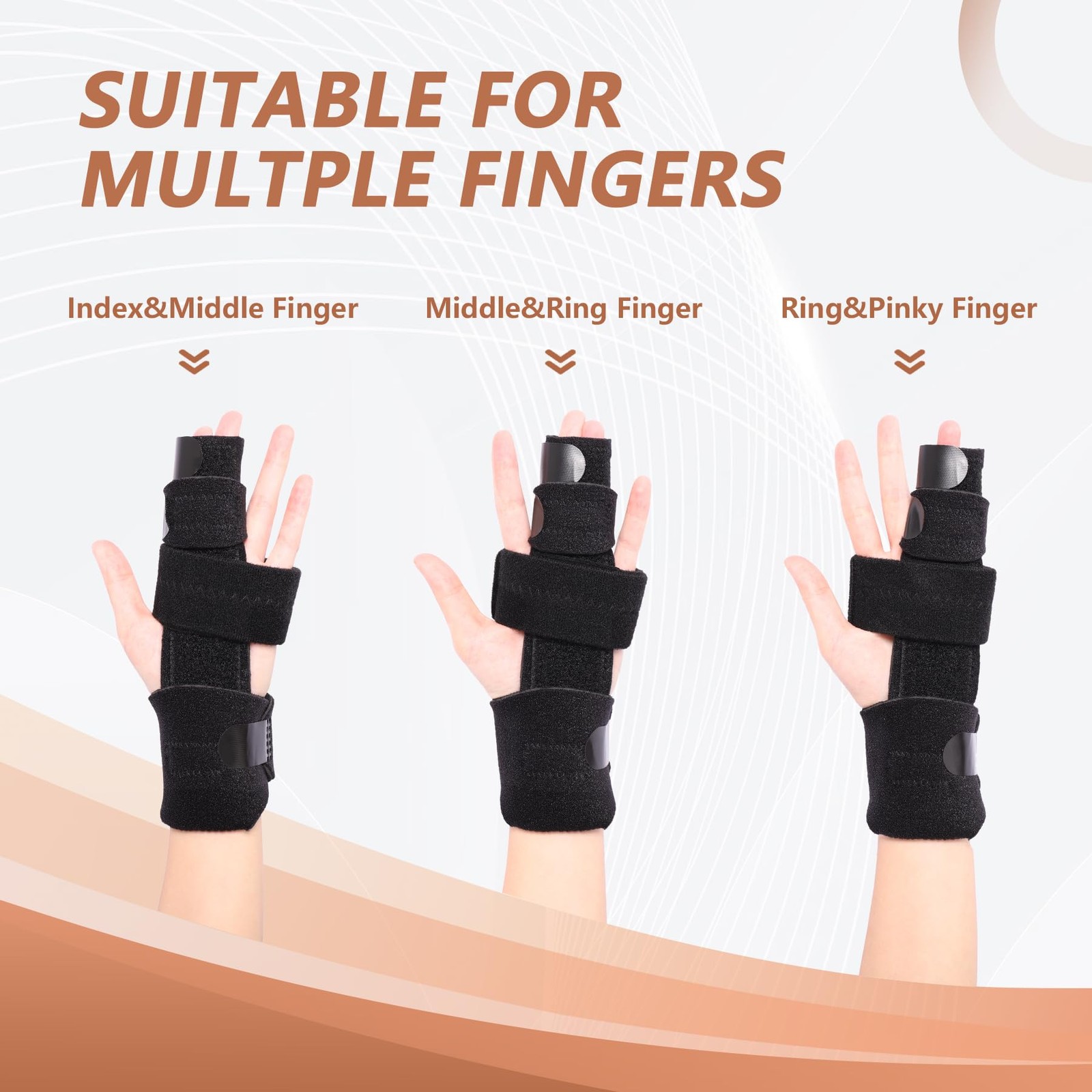 2 Finger Splint, Adjustable Finger Brace, Finger Metal Support for Broken Fin…