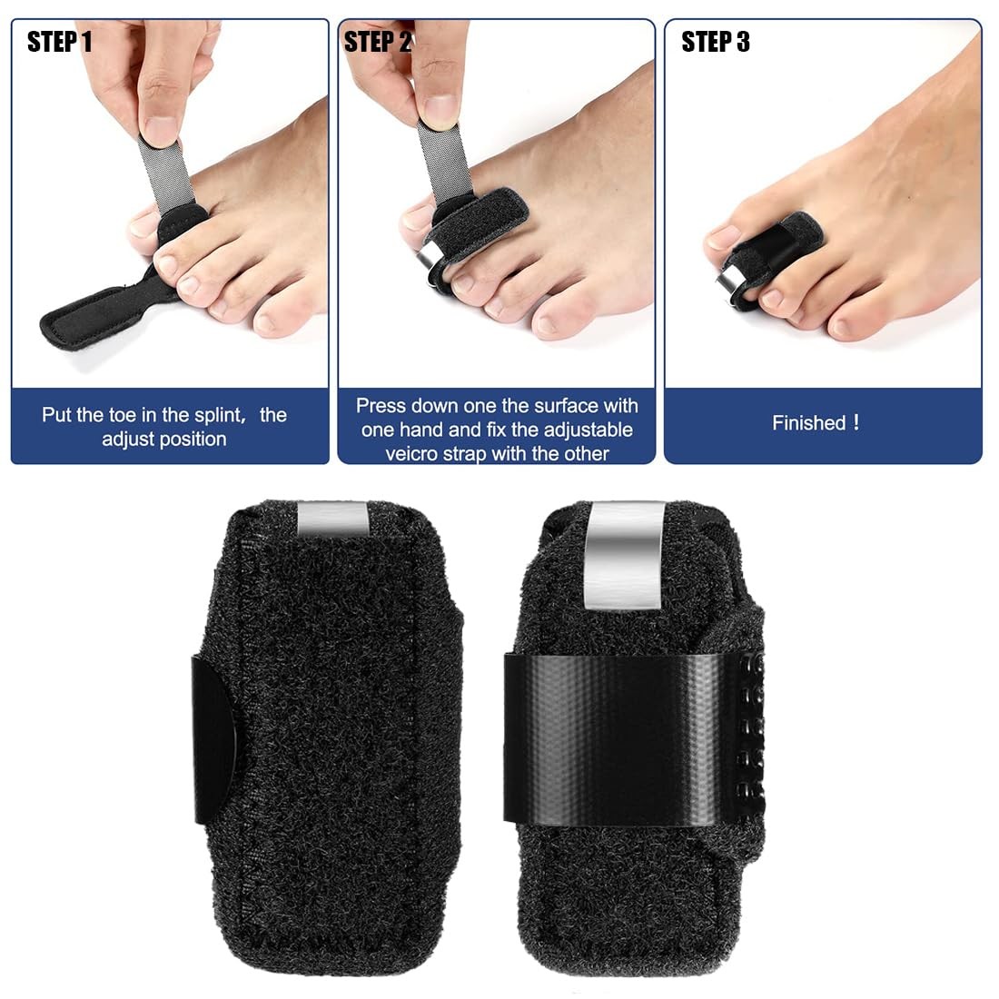 Toe Splint for Broken Toe Straightener Brace Women Men Hammer Toe to Align and S