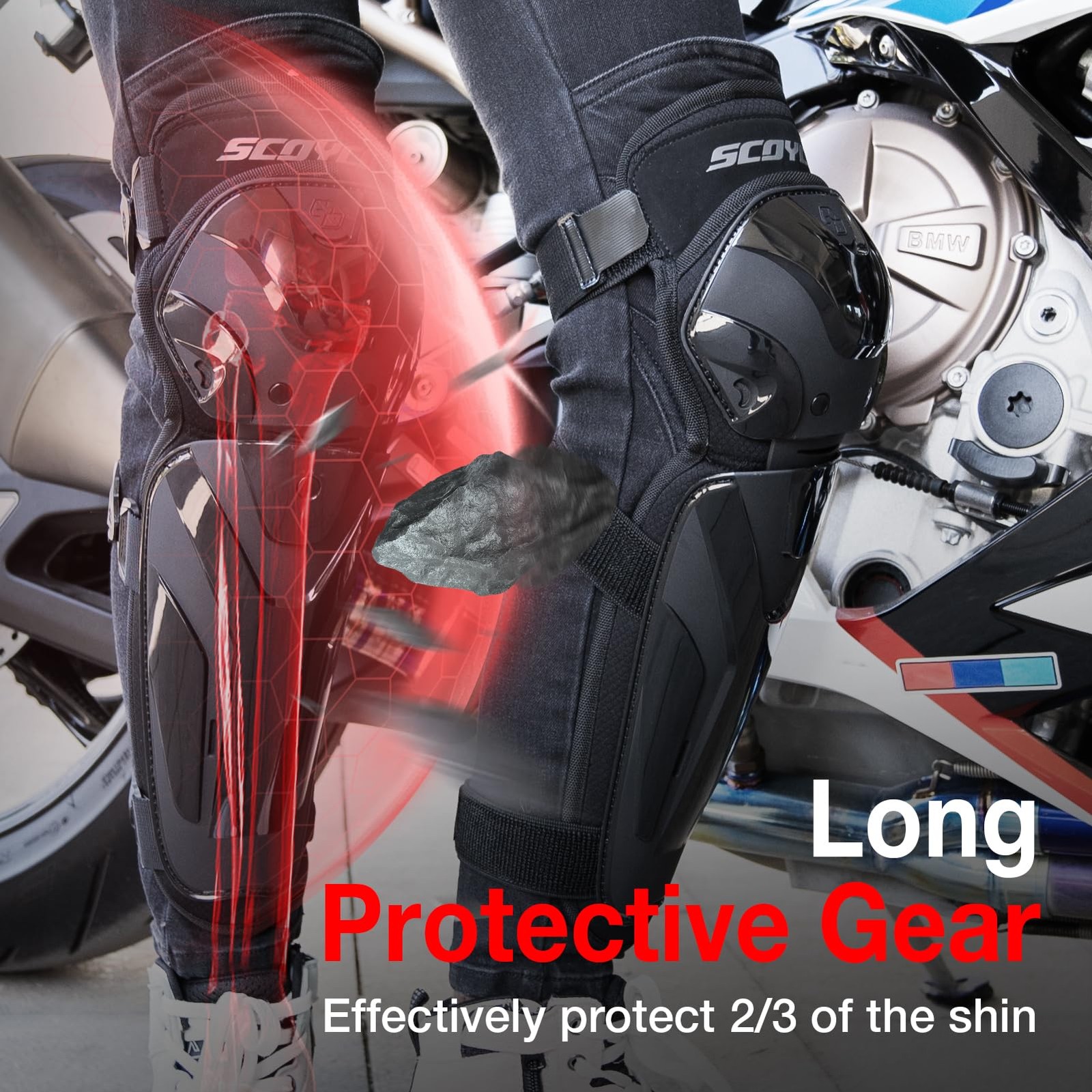 Motorcycle Knee Pads EU CE Level 1 Certified Adjustable TPU Protective Gear