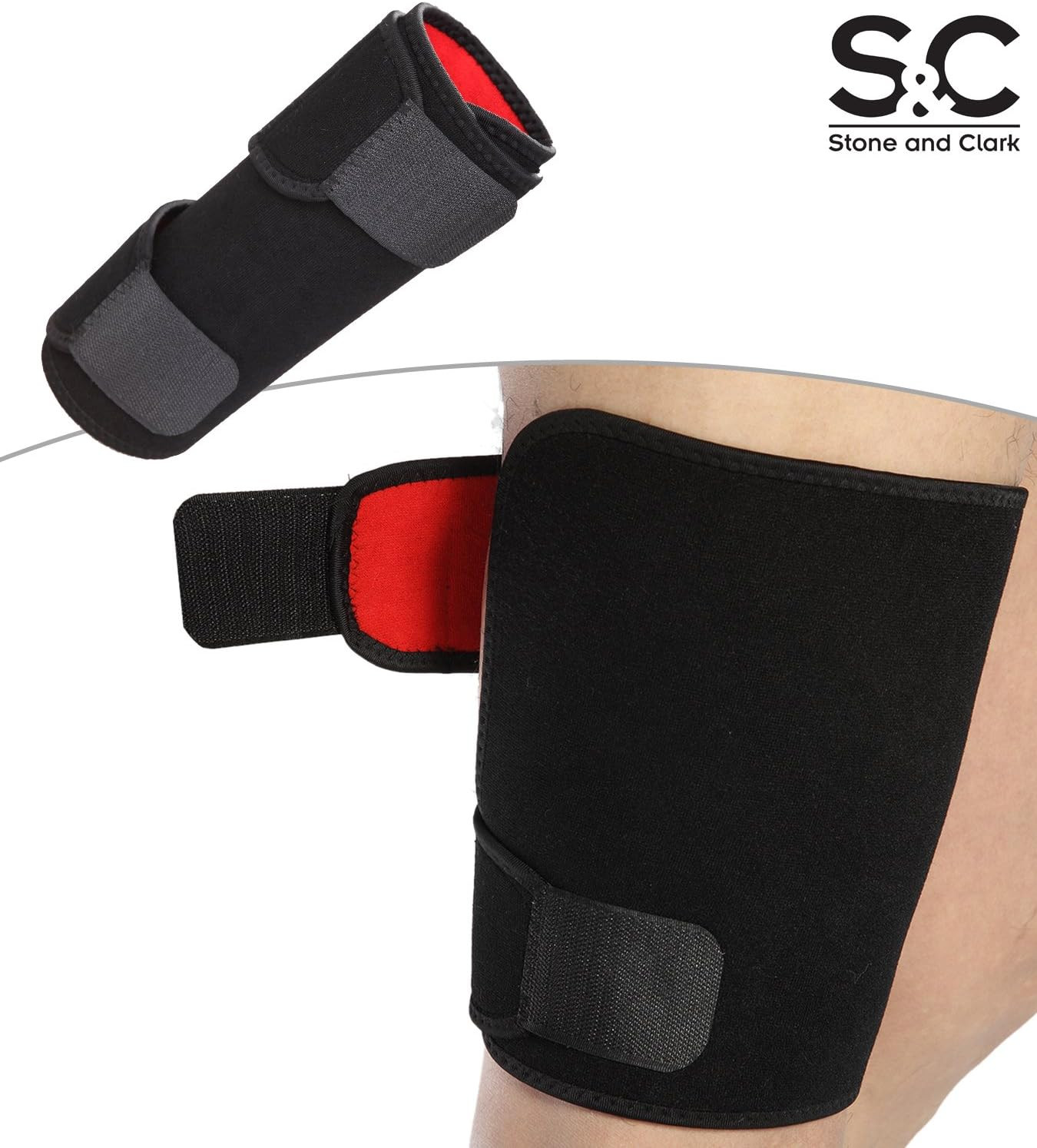 Adjustable Thigh Brace Support, Quadriceps Support and Thigh Wraps for Men and W