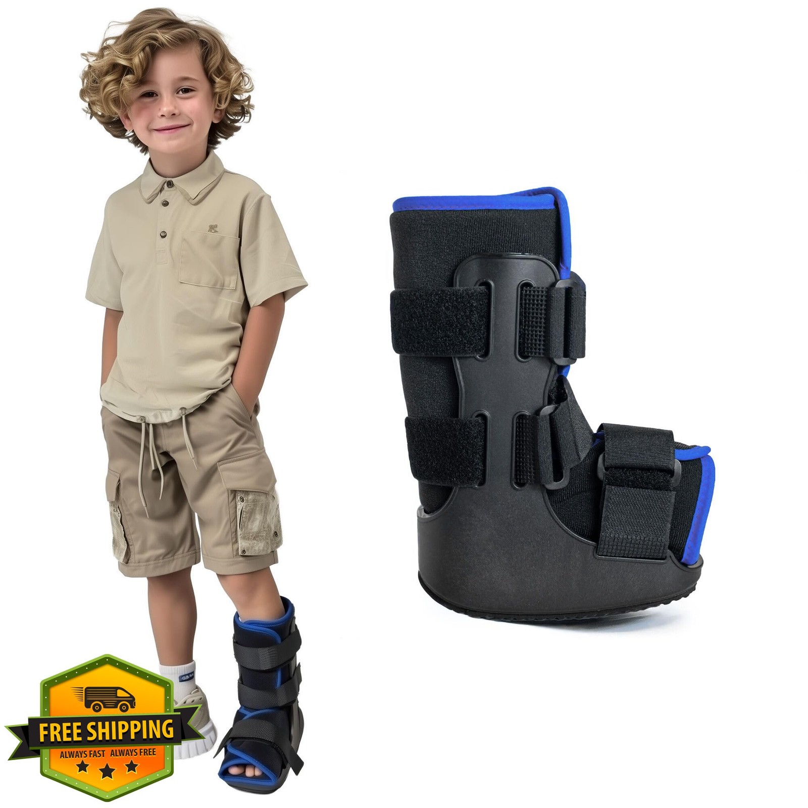 Brace Direct Kids Pink Fracture Walking Boot Med US Kids 8.5-11.5