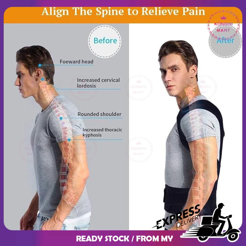 Back Support Belt Posture Shoulder Corrector Bracket Align Relieve Pain UNISEX