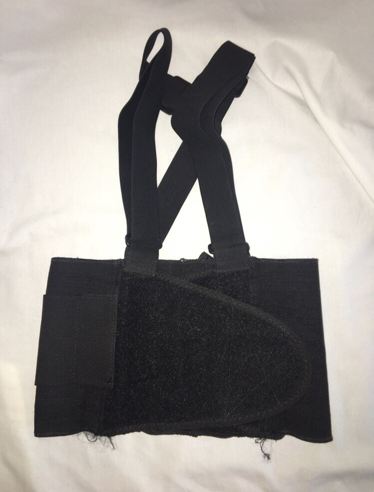 Impact Lumbar Adjustable Back Support Brace W/ Suspenders Sz Medium