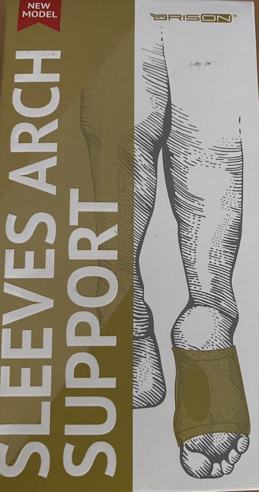 Mens Size Medium Beige Metatarsal Compression Arch Support Sleeve Cushioned NEW
