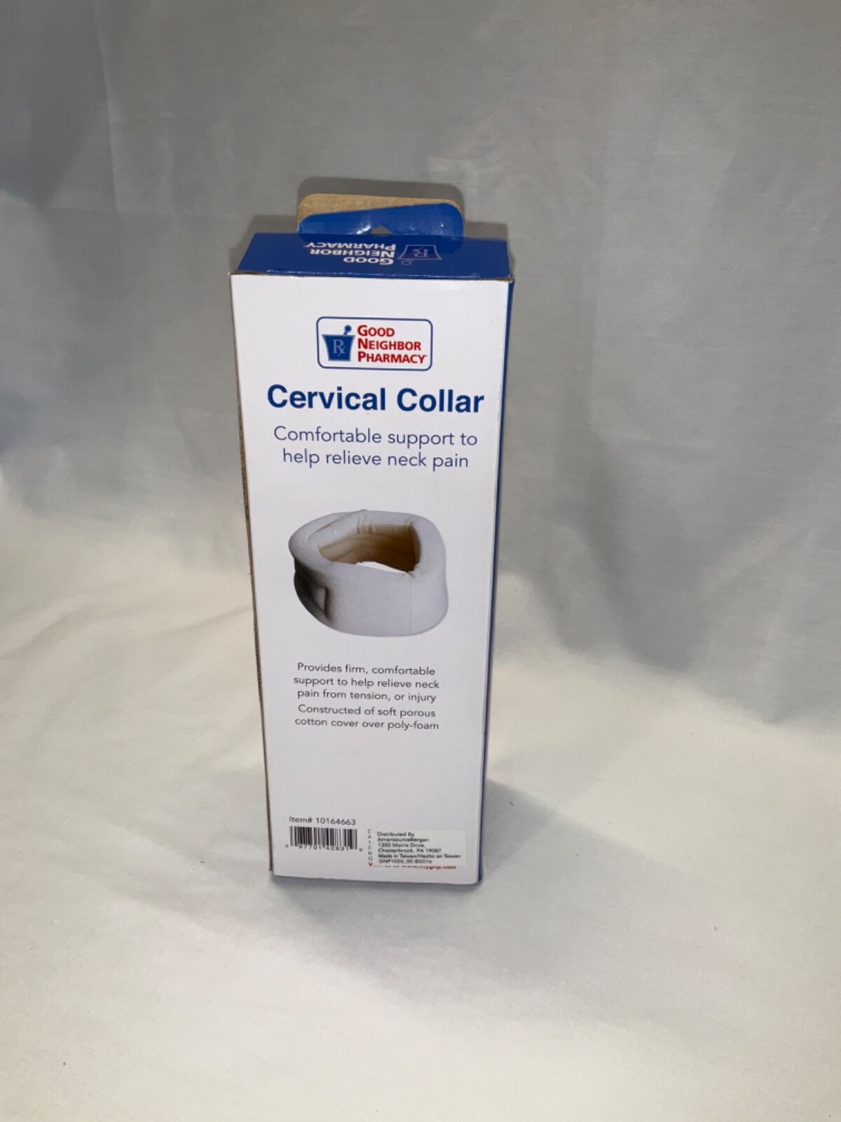 Cervical collar neck support brace, Soft porous cotton cover over poly-foam