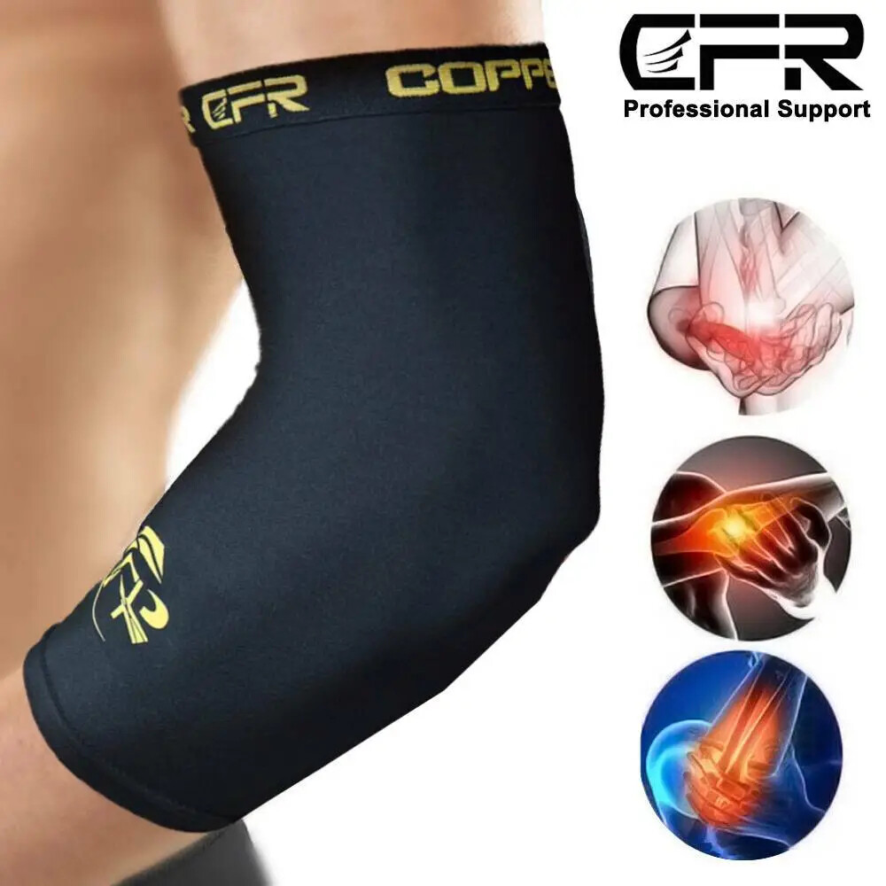 Copper Compression Elbow Sleeve Brace Wrap Support Arthritis Tendonitis Pain HOT