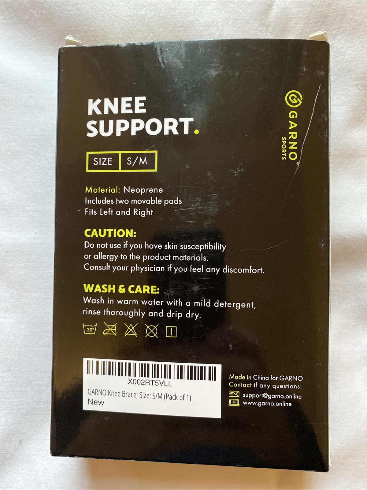 GARNO Knee Brace Adjustable Neoprene Stabilizer-New