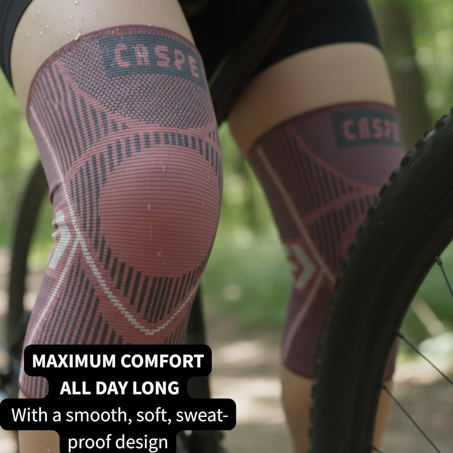 Caspe 2pcs Knee Sleeves Compression Brace Support Sport Joint Injury Pain Relief