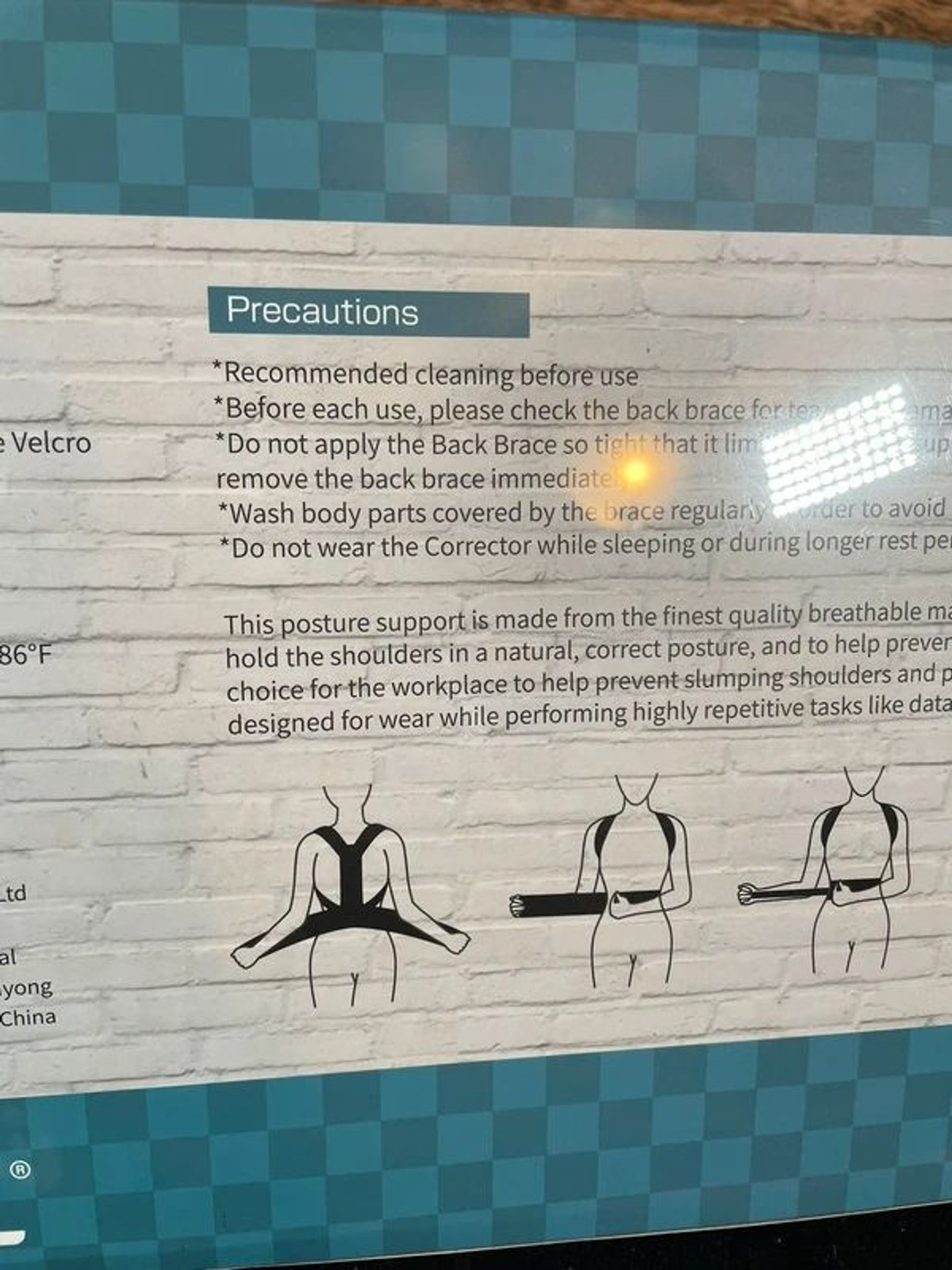 Featol Posture Corrector Back Brace Size M New Sealed Unisex Black Blue