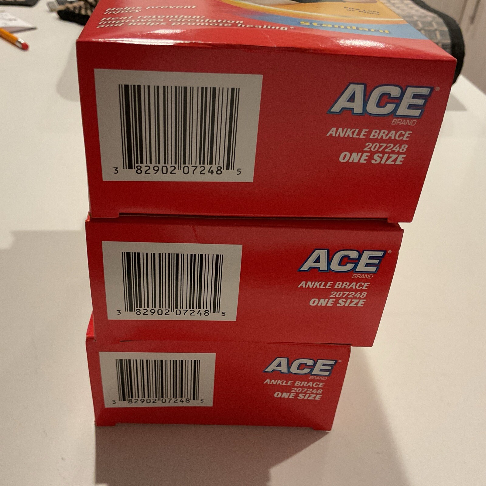 ACE ANKLE BRACES LEFT OR RIGHT ADJUSTABLE STANDARD SUPPORT # 207248