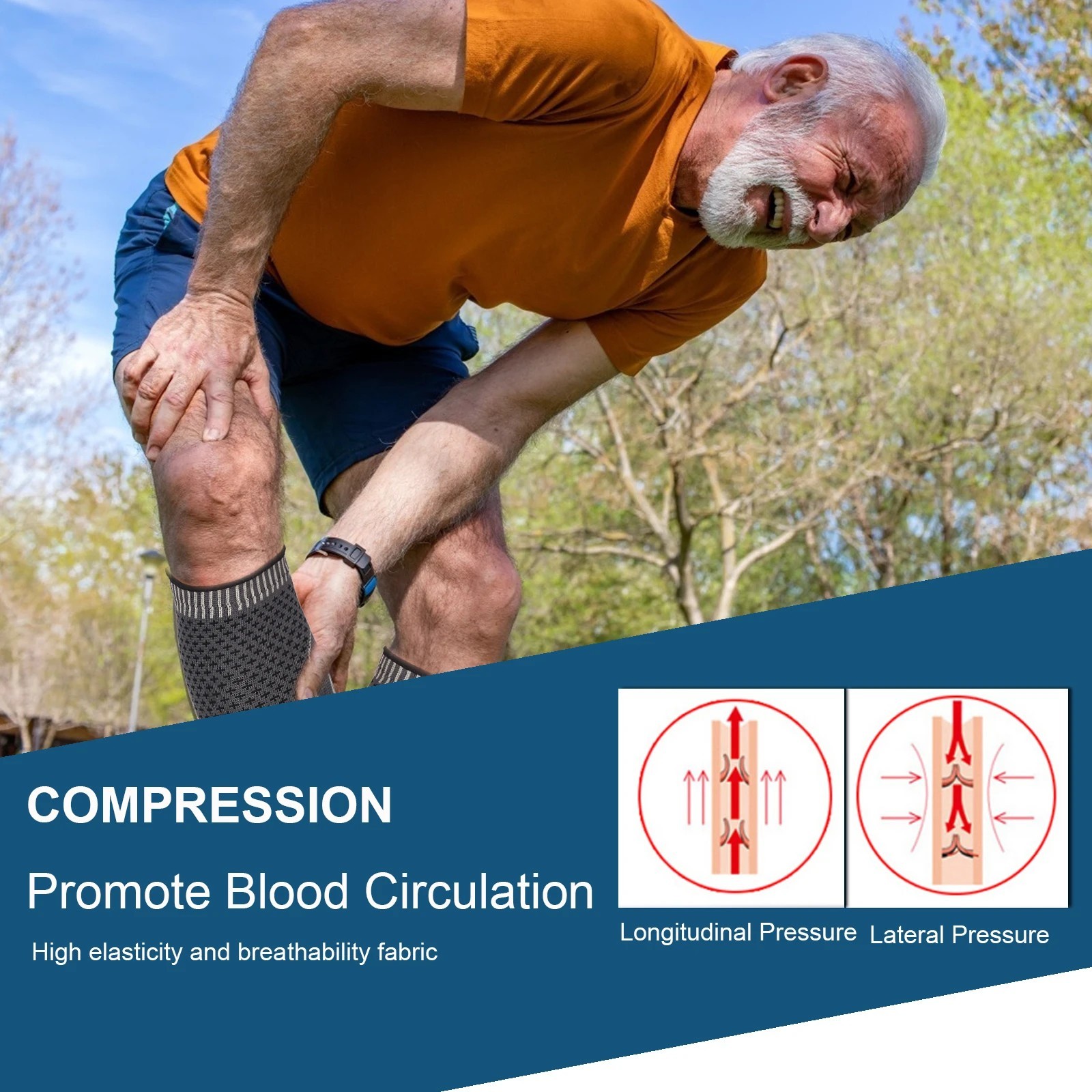 Calf Compression Sleeve Ankle Brace Leg Support Socks Foot Fasciitis Pain Relief