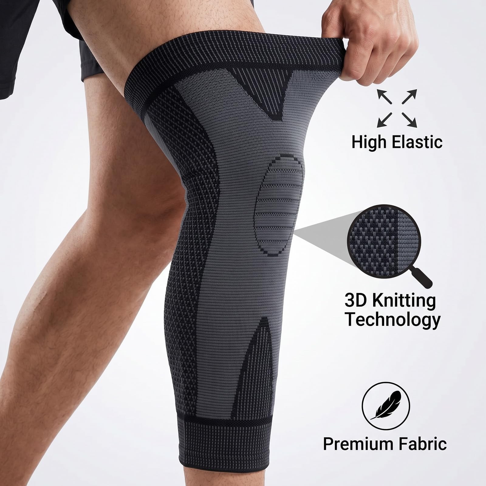 Susade 2 Pcs Full Leg Compression Sleeve Thigh Knee Calf Support Compression…