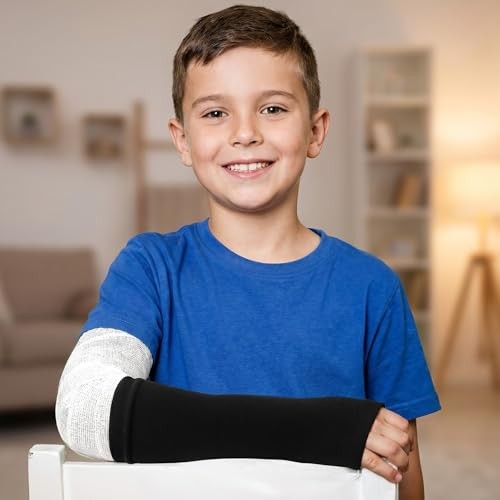 8PCS Soft Fabric Arm Cast Cover Elastic Hand Cast Socks for Splint | Black