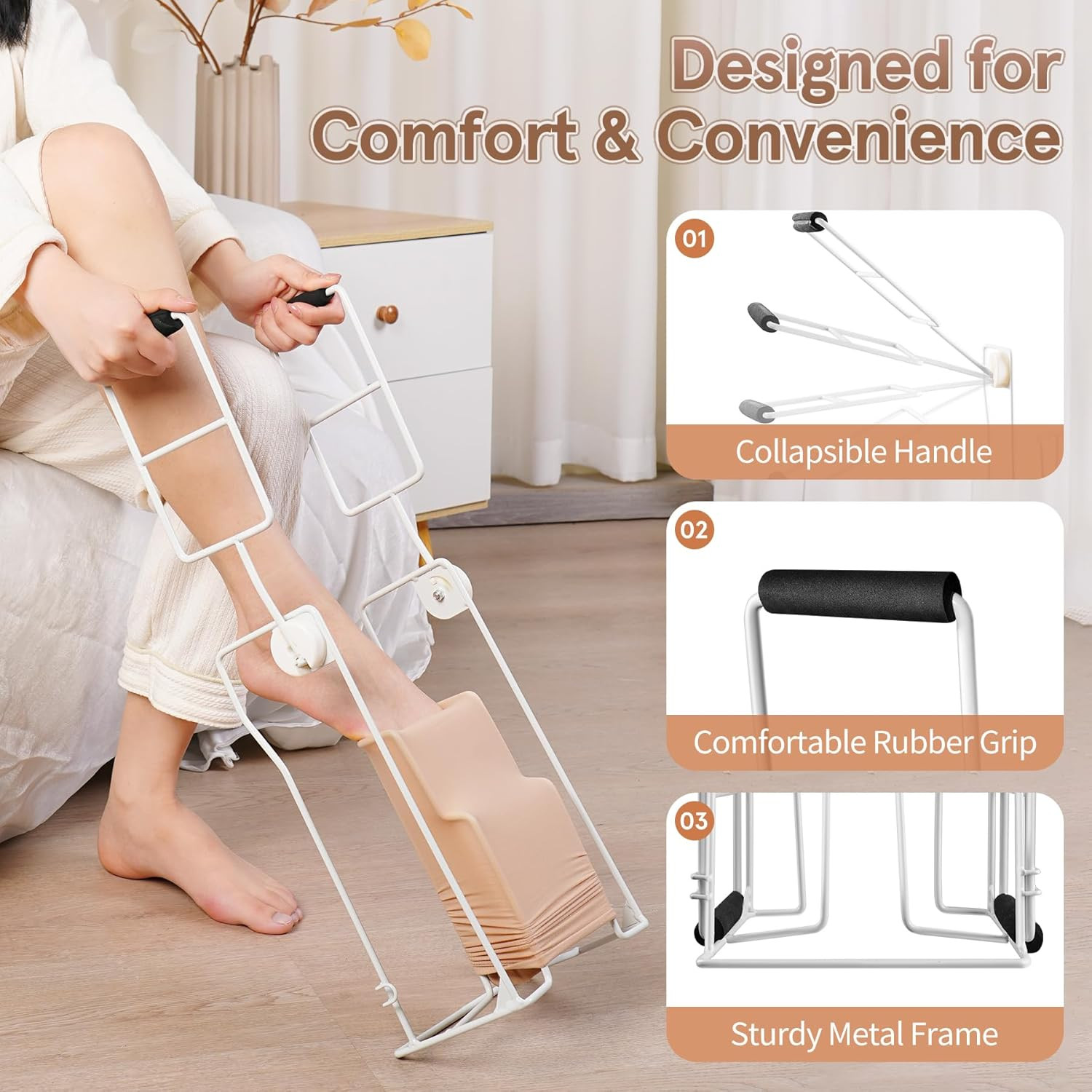 Large Compression Sock Aid Device – Foldable Sock Aids for Putting on Compressio