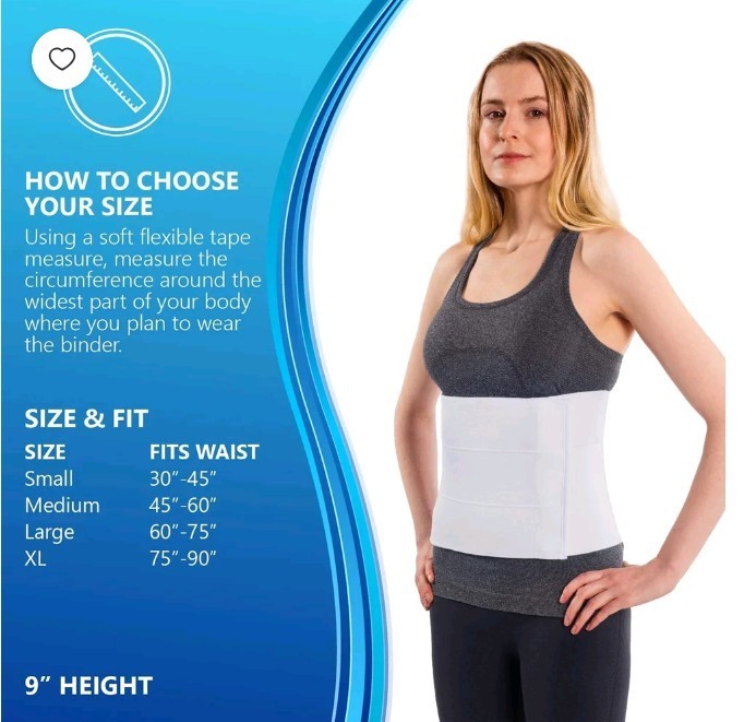 NYOrtho Abdominal Binder 45-60 In Waist 9 In 3-Panel Post Surgery Support