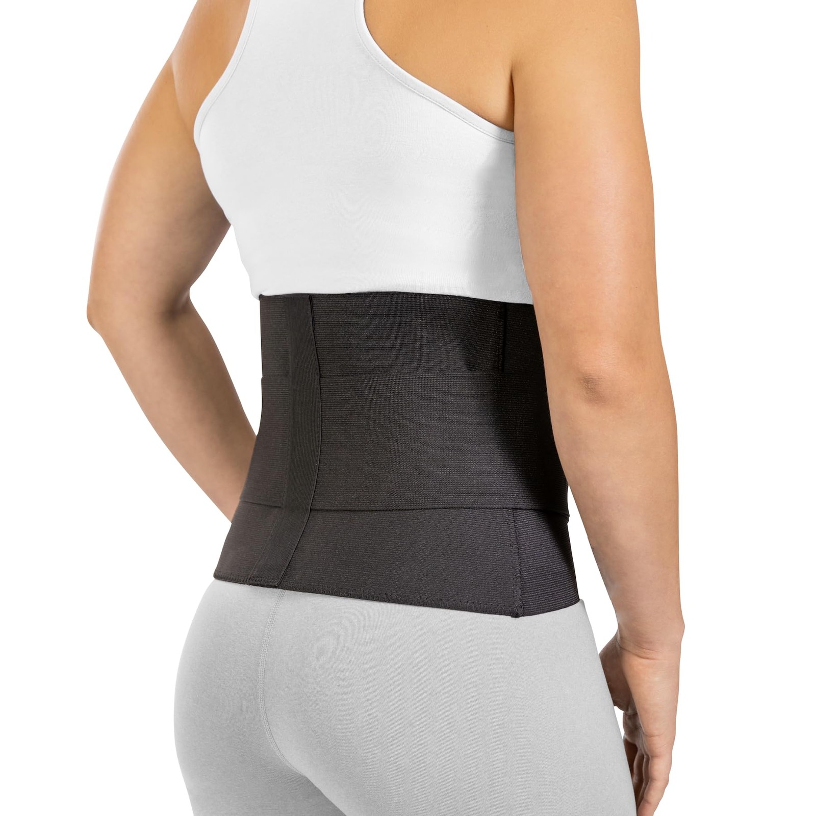 BraceAbility Elastic Low Back Brace – Compression Lower Large, Black