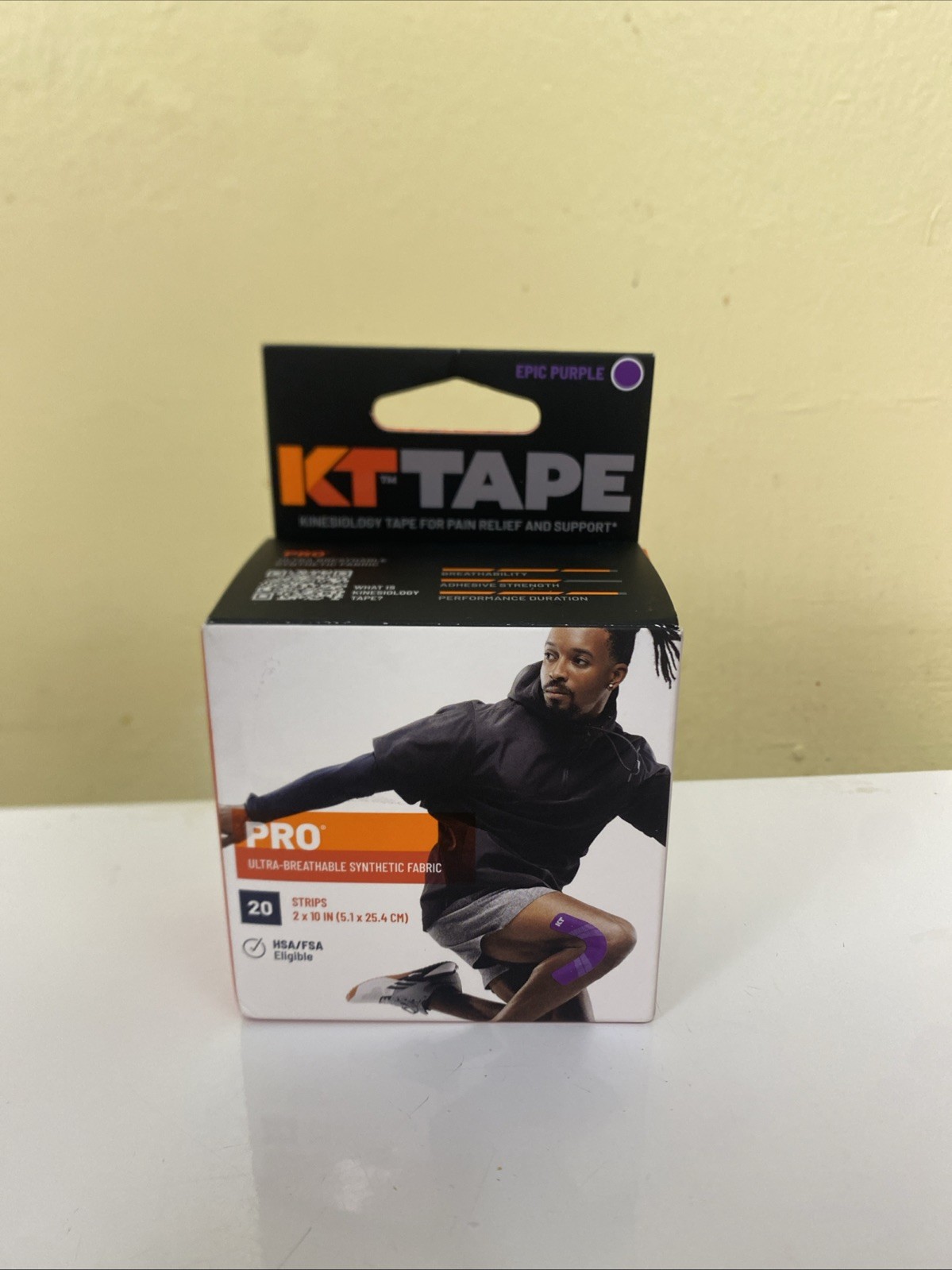 KT Tape Original 20 Precut Strips Epic Purple Elastic Support for Pain Relief