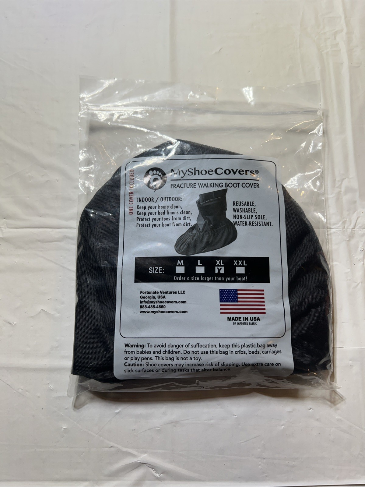 MyShoeCovers Fracture Walking Boot Cover Size XL Black
