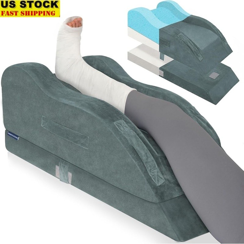 Adjustable Leg Elevation Pillow Post Surgery Support Memory Foam Non Slip Design