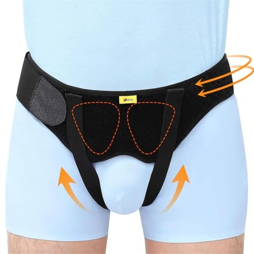 Hernia Belt for Men Hernia Support Truss for Single/Double Medium (Pack of 1)