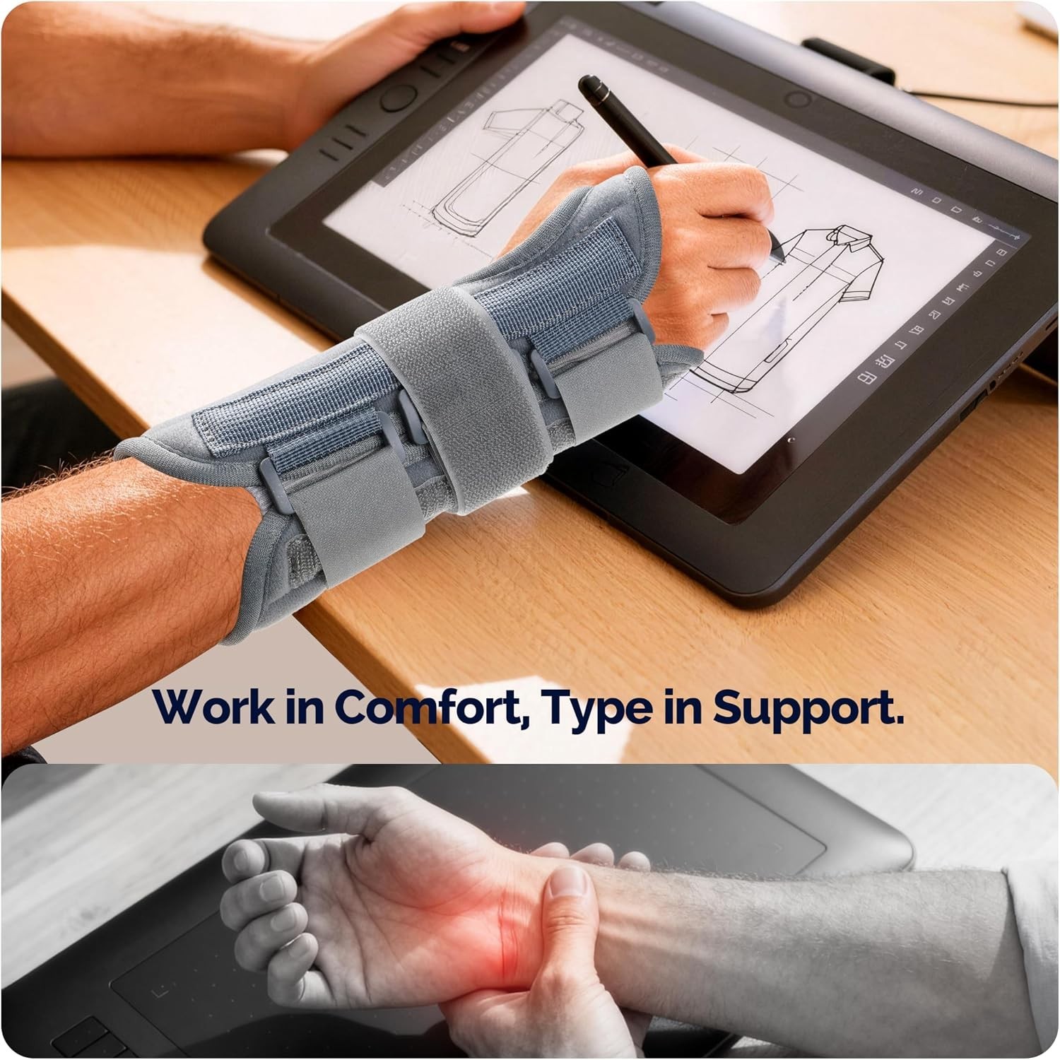 Adjustable Wrist Brace for Carpal Tunnel Pain Relief