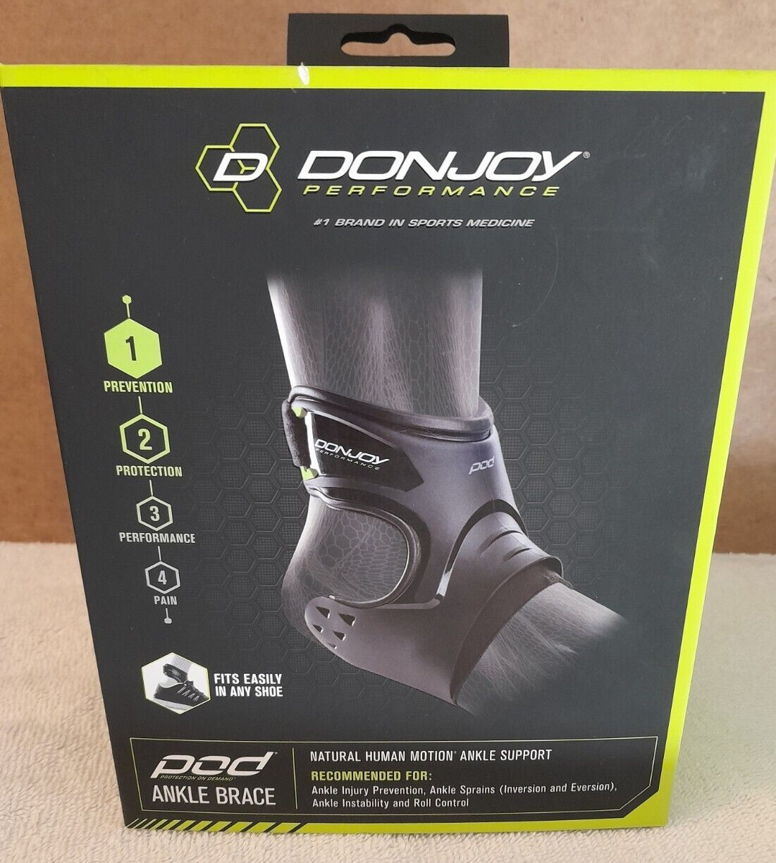 DJ PERFORMANCE POD FOOT ANKLE BRACE LEFT SMALL BLACK “Excellent Condition”