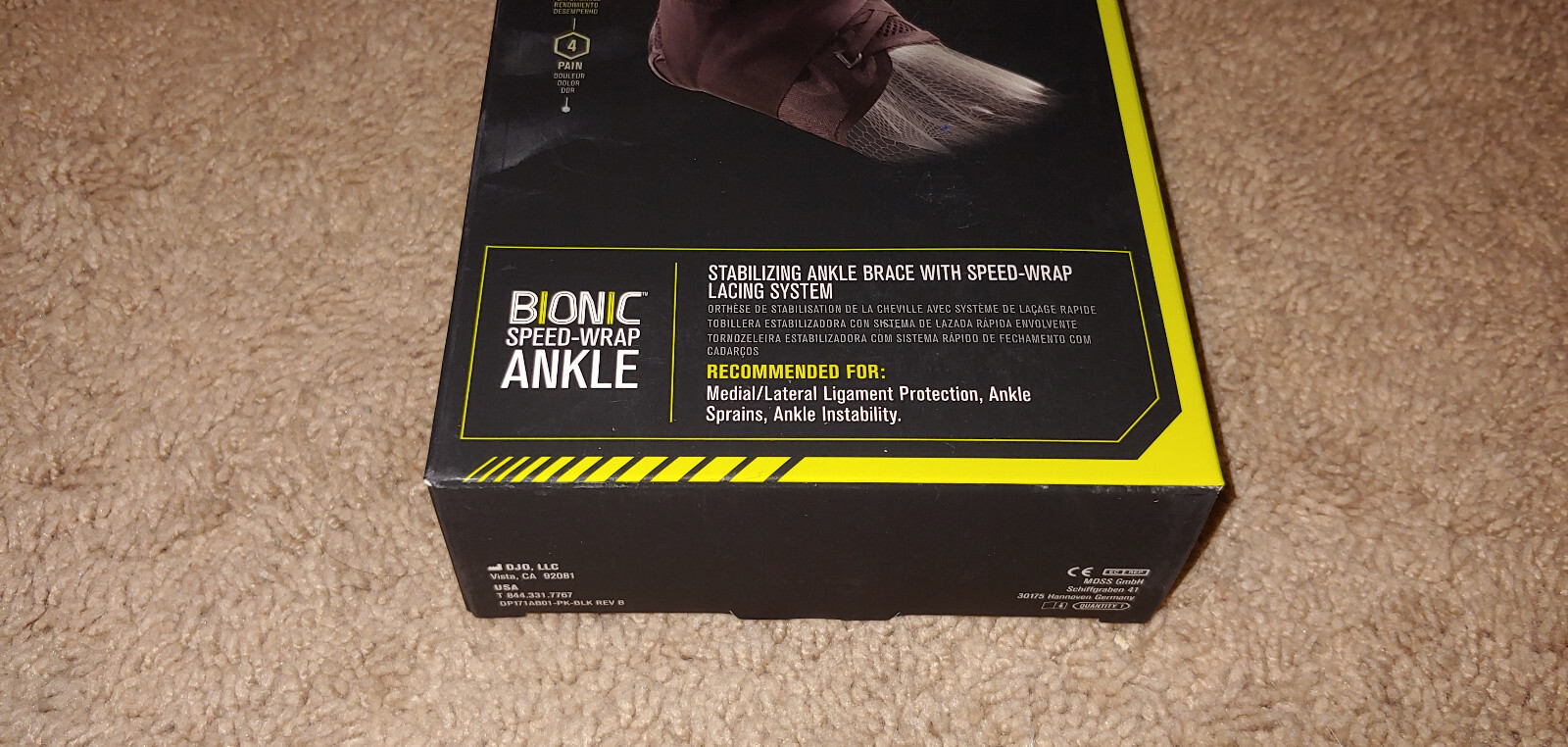 DonJoy Bionic Speed Wrap Ankle Brace With Laces, SIZE Large Fits Left or Right